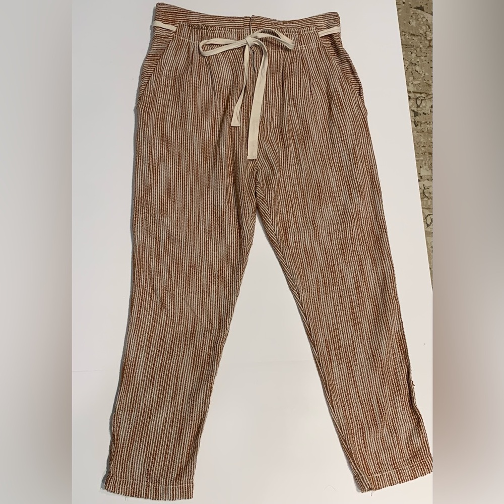 FREE PEOPLE High Rise Striped Crop Pants Size 8 (Medium)